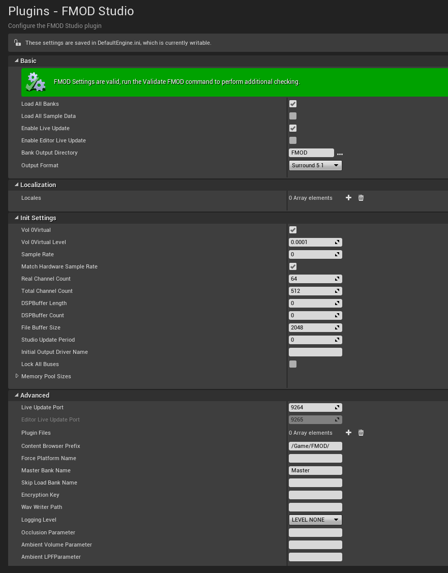 Project Settings